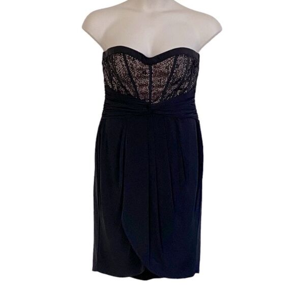 Jessica Simpson Black Lace Detail Bodice Strapless Cocktail Mini Dress Sz 14 NWT - Picture 13 of 15